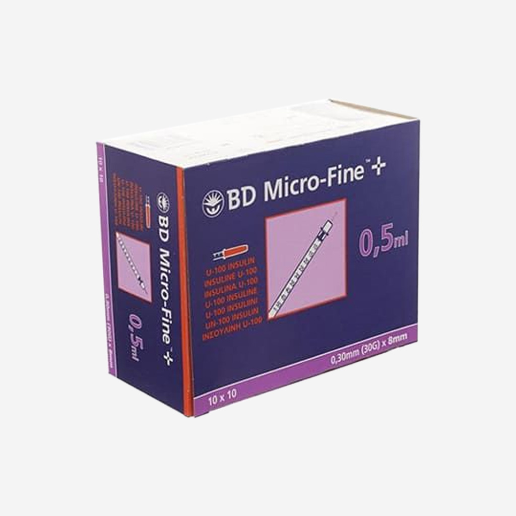 BD Micro Fine Syringes 30g 0.5ml (Pack of 10)